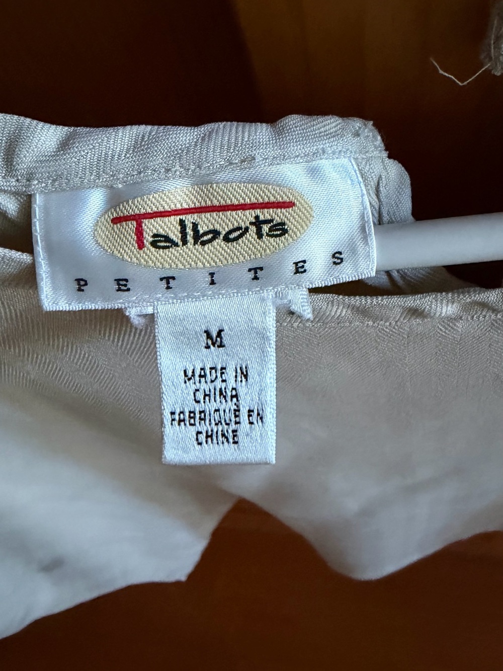 Talbots woman's medium top - natural in color